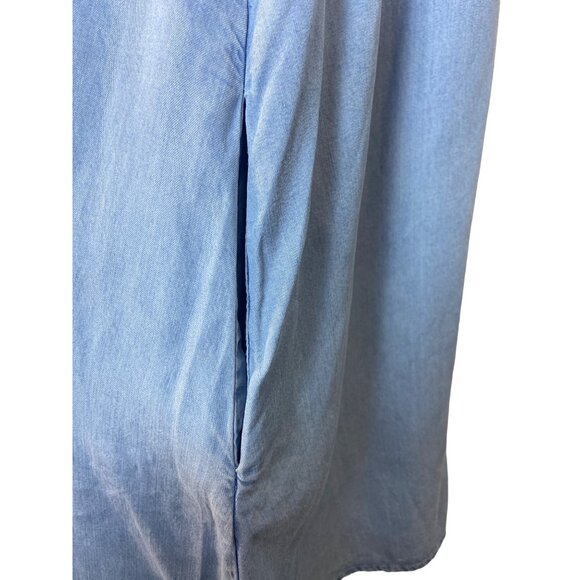 Mango Denim Women's Blue Frill Denim Style Sun Dress Sz XS - Picture 5 of 8